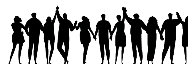 Community of people holding hands